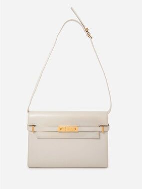 Saint Laurent Medium Calfskin Manhattan Shoulder Bag Cream